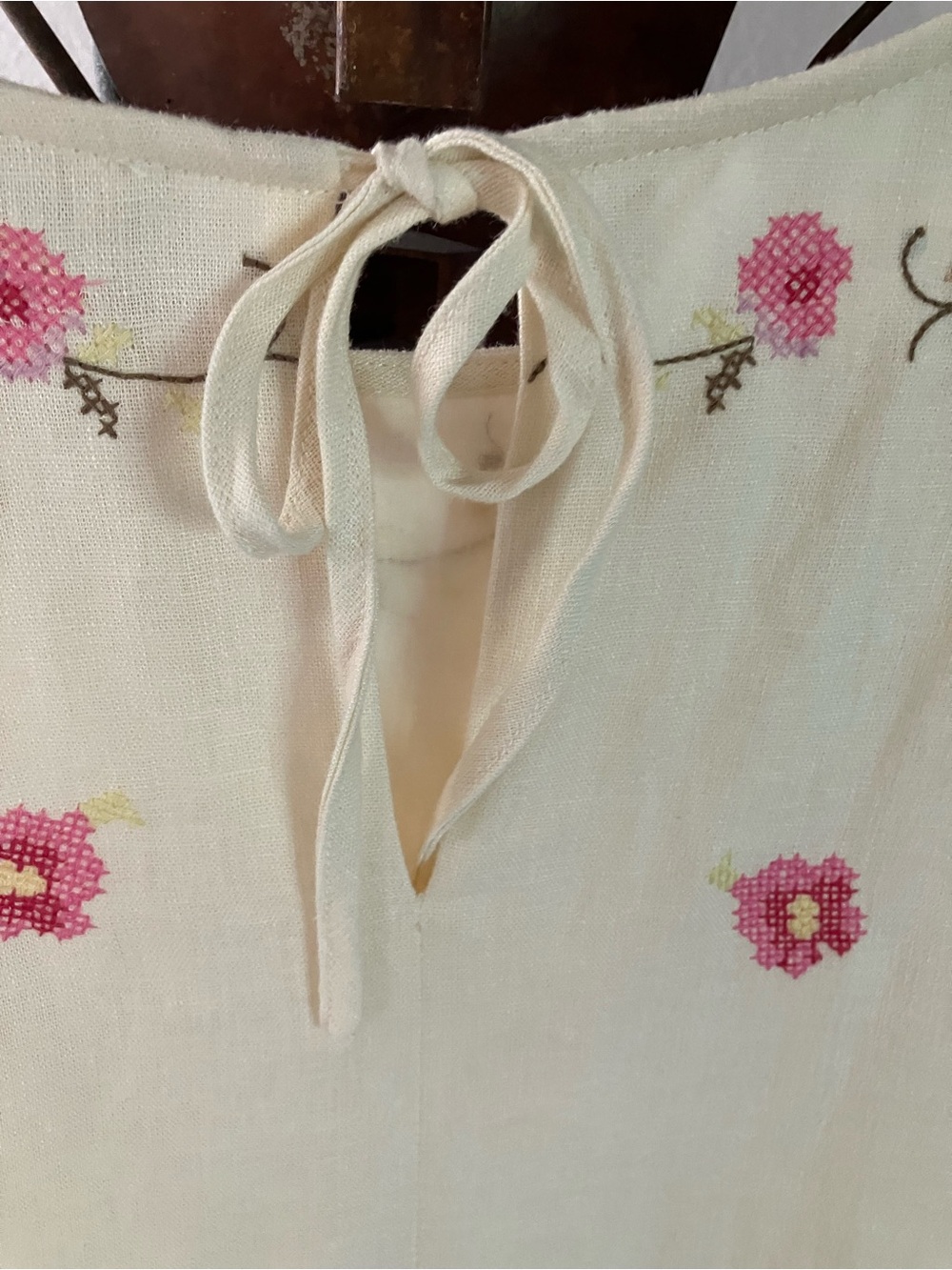 Caroline Constas Floral Embroidered Linen Midi Dress NWT Large - Picture 10 of 11